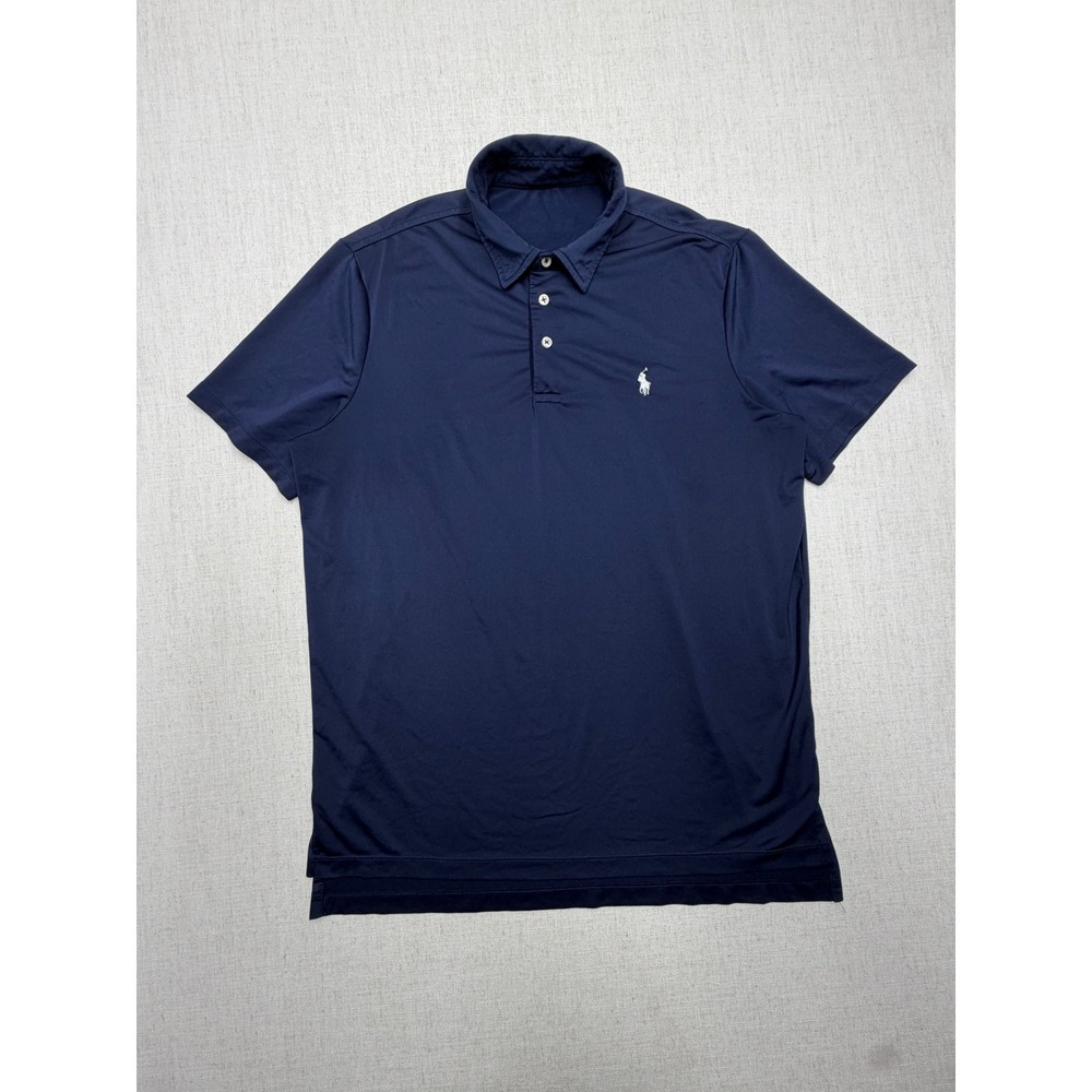 Polo Ralph Lauren Mens Navy Blue Performance Stretch Short Sleeve Polo Shirt L
